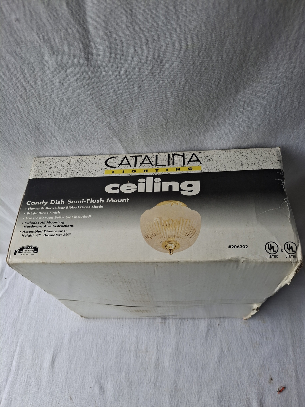 Catalina Ceiling Candy Dish Semi-Flush Mount - White, Black, Gold